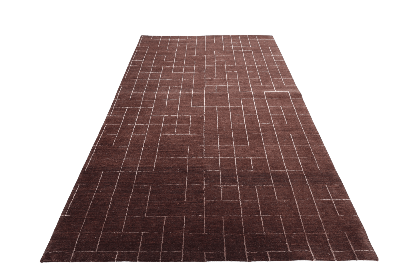 Minimal Maze - Brun/Vinröd - Designmatta.se