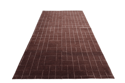 Minimal Maze - Brun/Vinröd - Designmatta.se