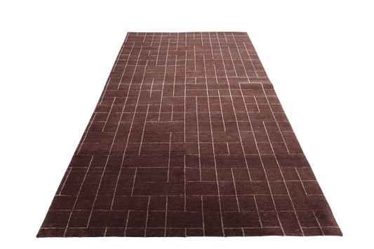Minimal Maze - Brun/Vinröd - Designmatta.se