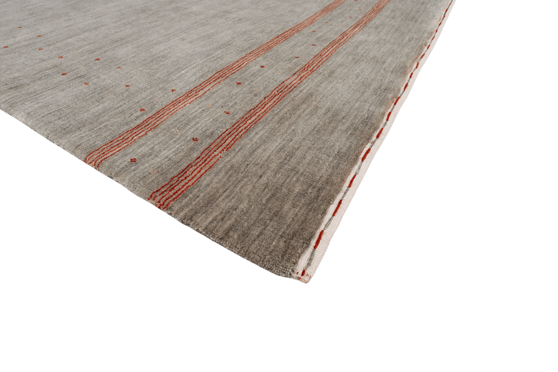 Naturlig grå med rustika ränder - Designmatta.se