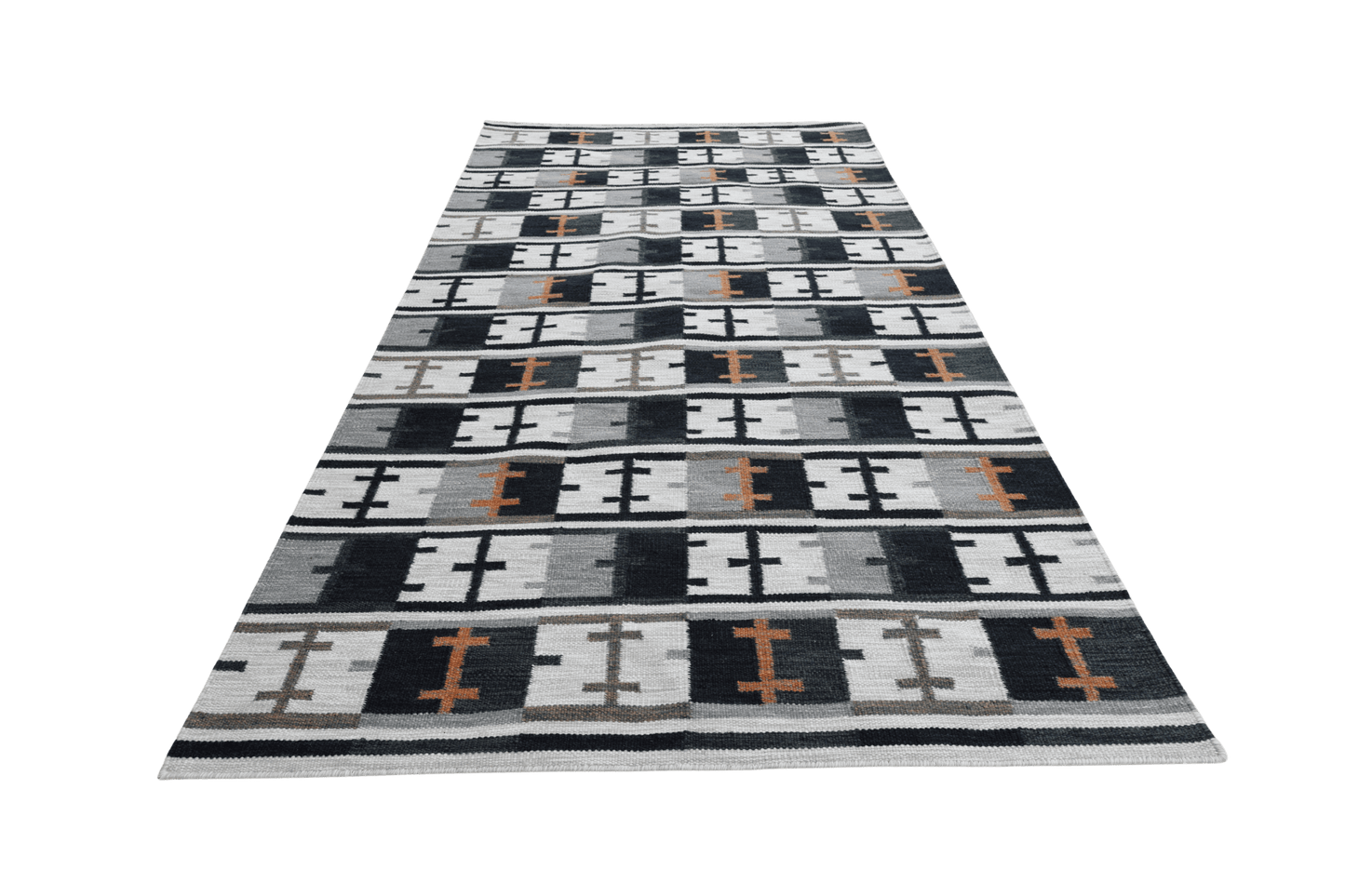 Röllakan skärgårds rutan - Svart - Designmatta.se