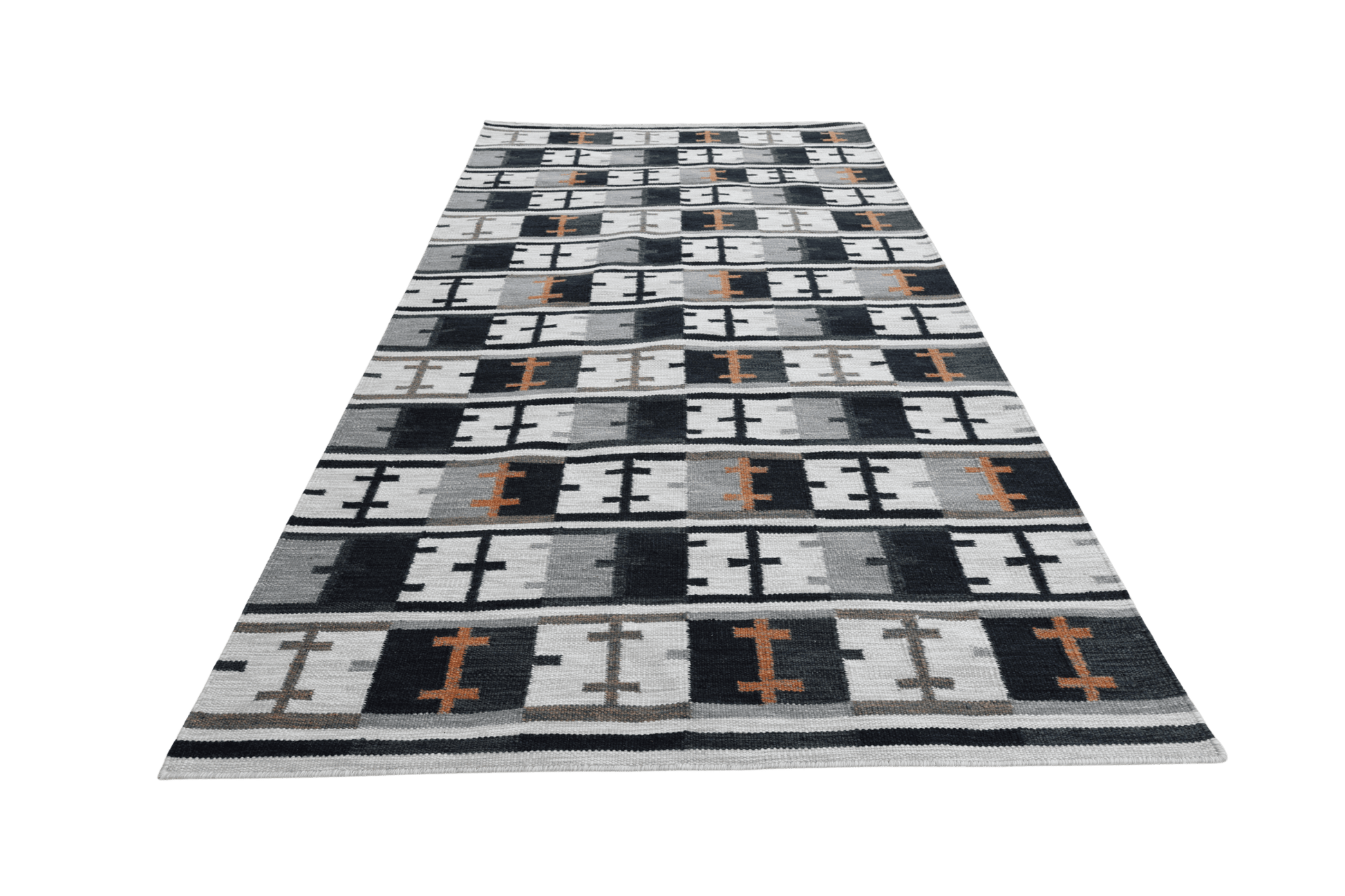 Röllakan skärgårds rutan - Svart - Designmatta.se