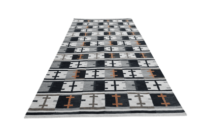 Röllakan skärgårds rutan - Svart - Designmatta.se