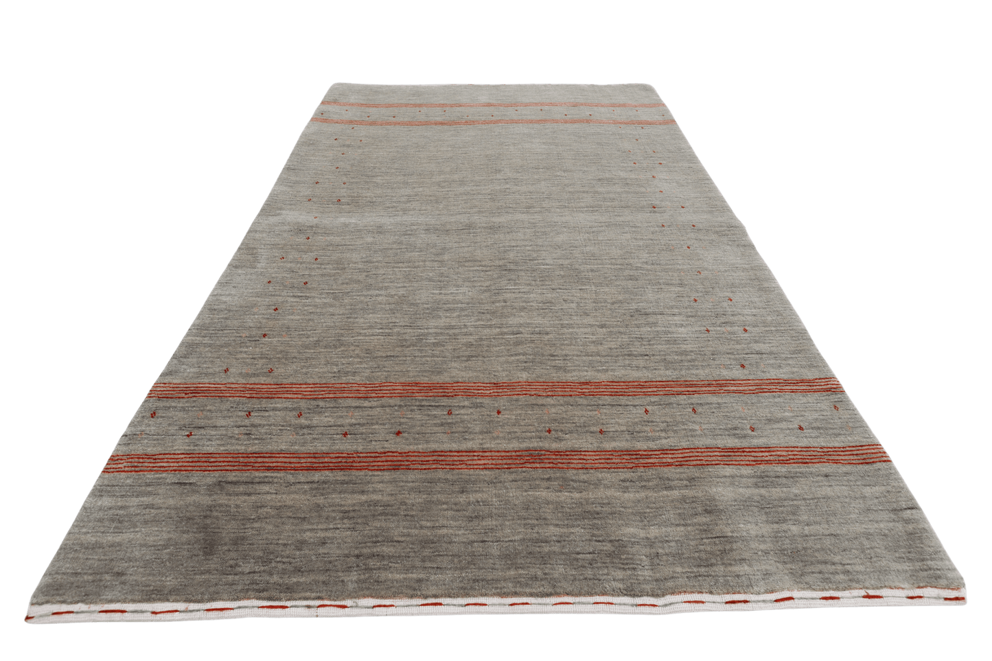 Naturlig grå med rustika ränder - Designmatta.se