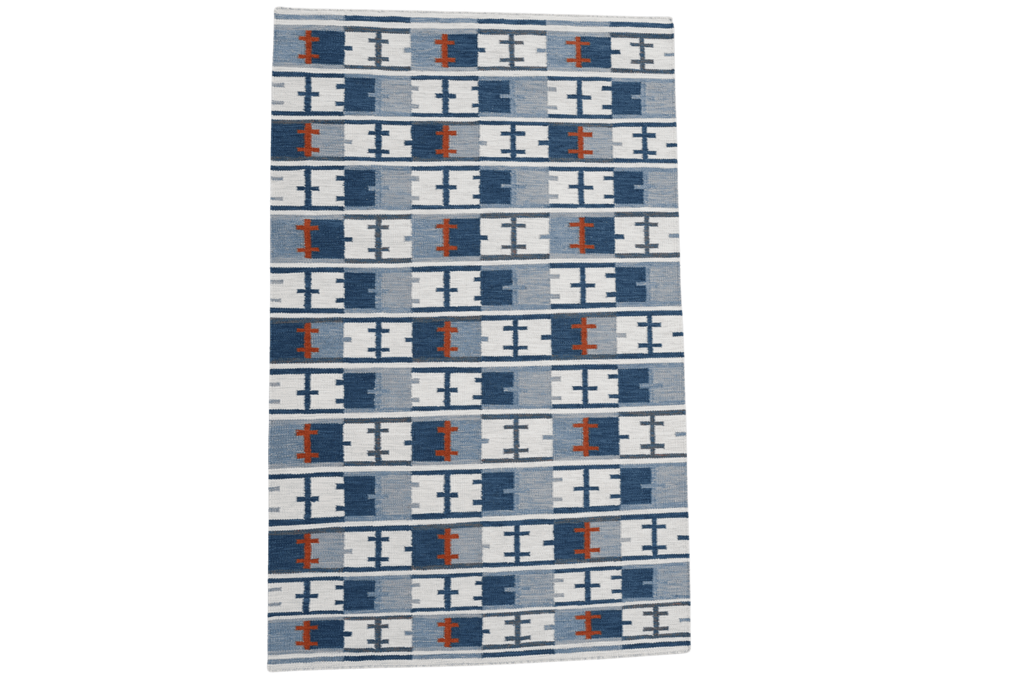 Röllakan skärgårds rutan - Blå - Designmatta.se