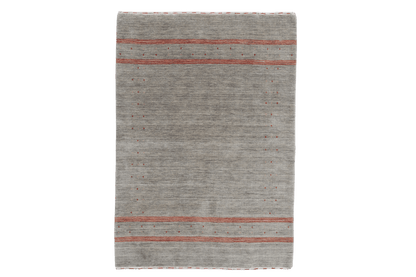 Naturlig grå med rustika ränder - Designmatta.se