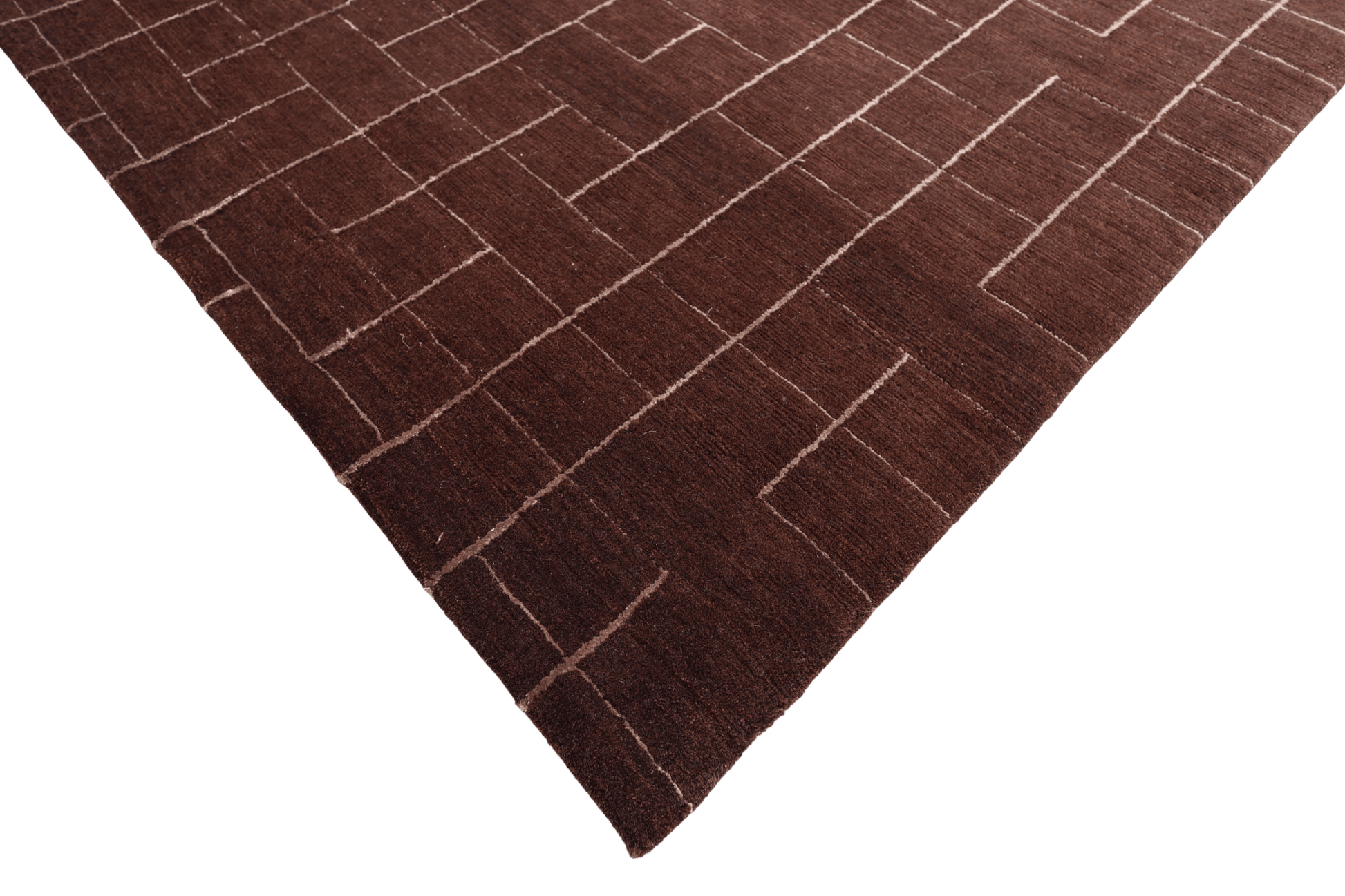 Minimal Maze - Brun/Vinröd - Designmatta.se