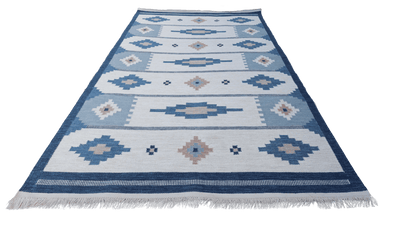 Röllakan Korallen - blå - Designmatta.se